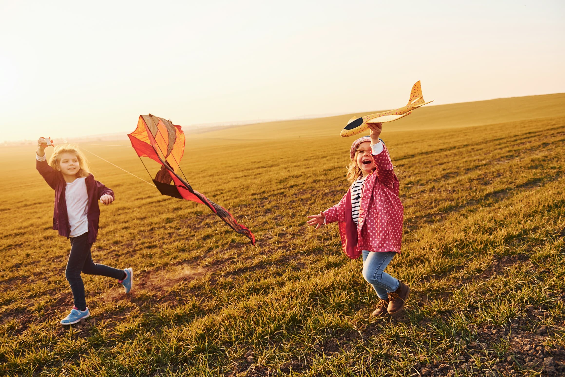 Children playing in a field